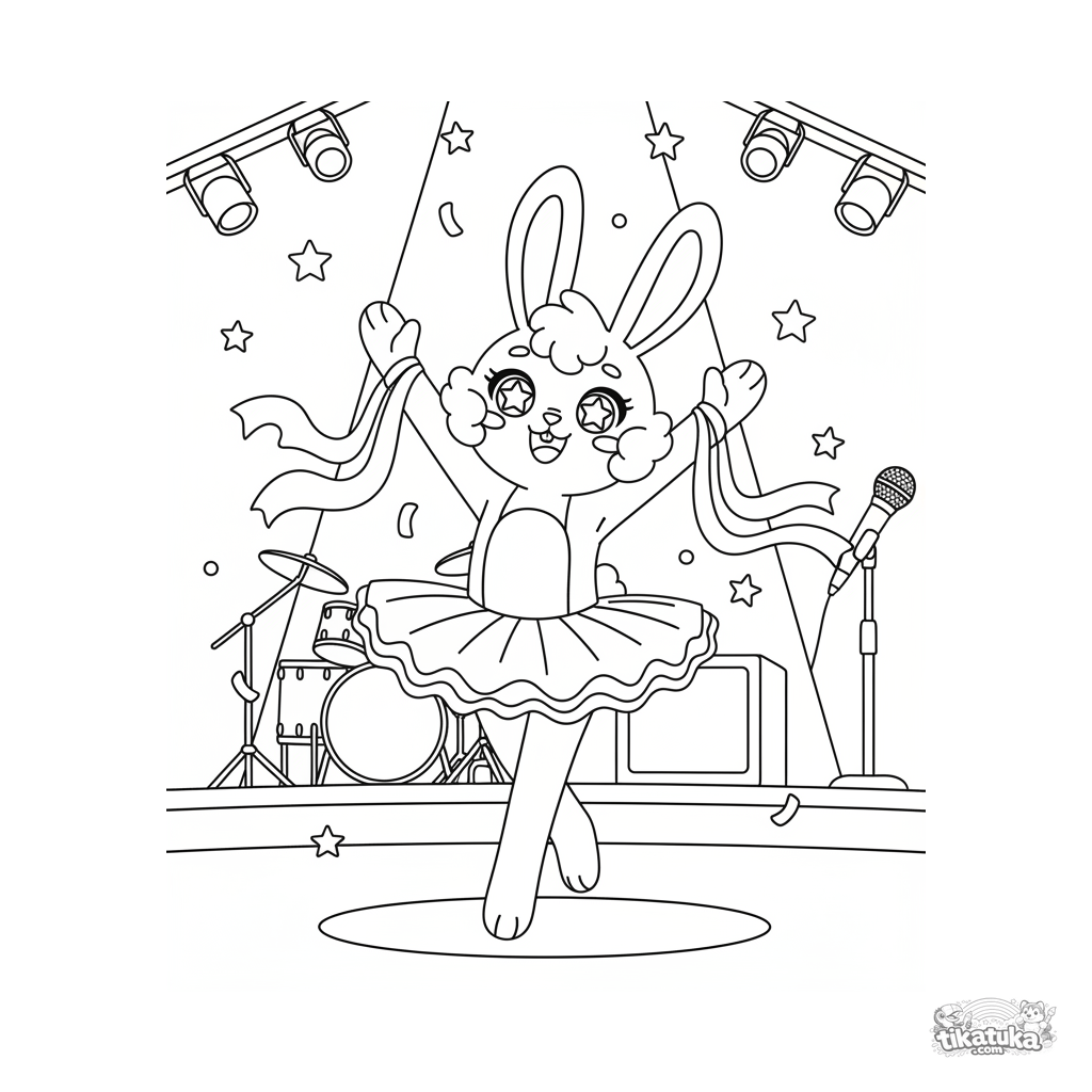 Зайчик-танцор на концертной сцене