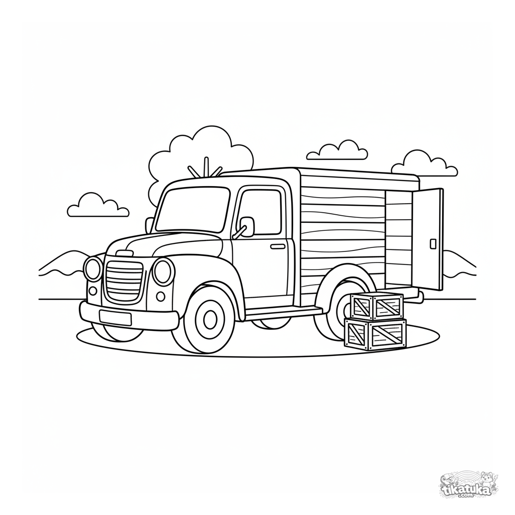 Винтажный грузовик для доставки