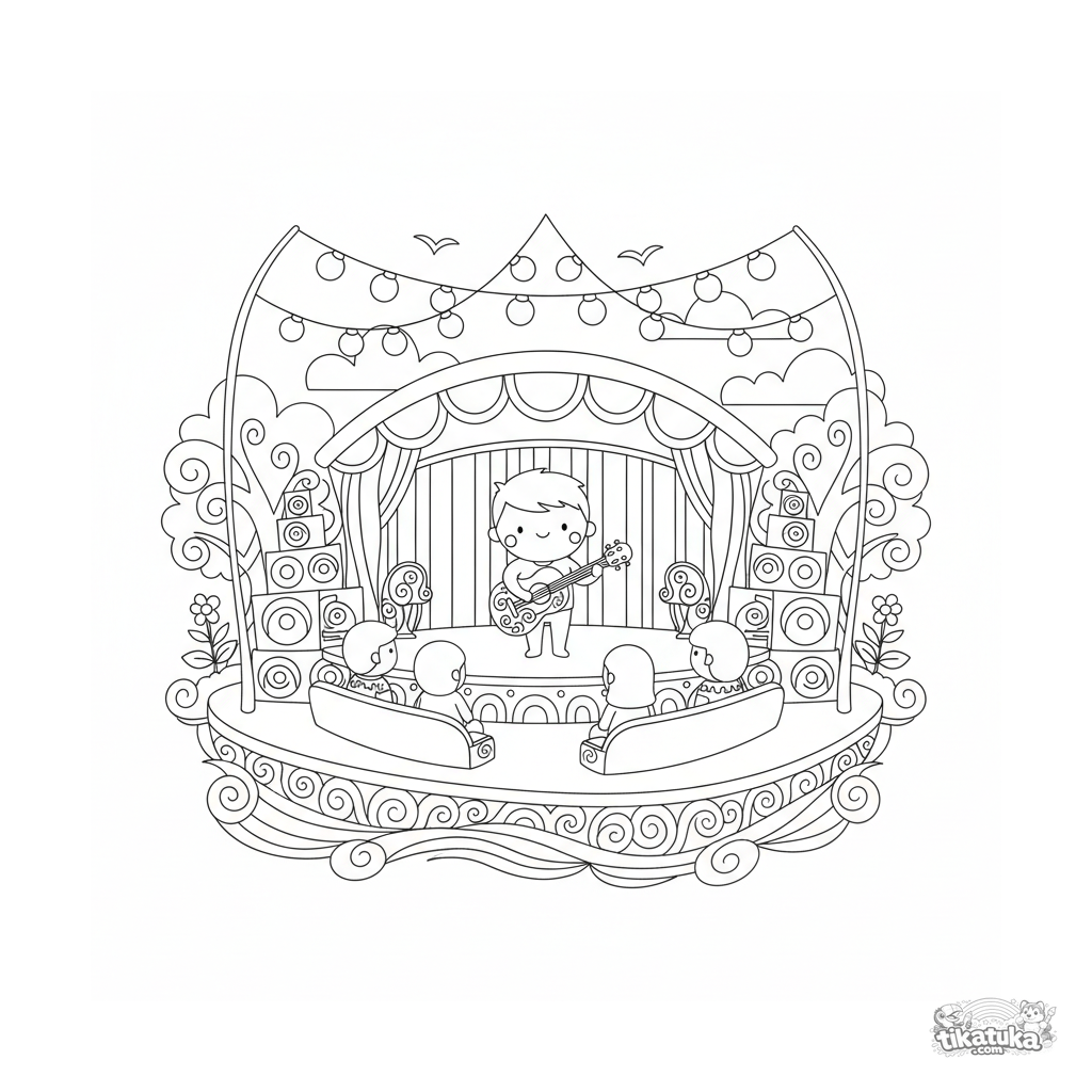 Плавучая музыкальная сцена в море