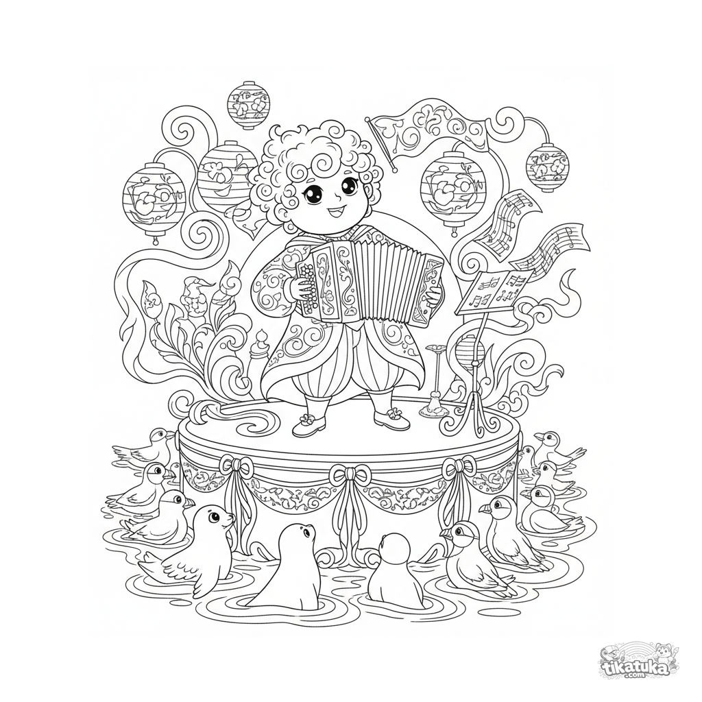 Плавающая сцена в море