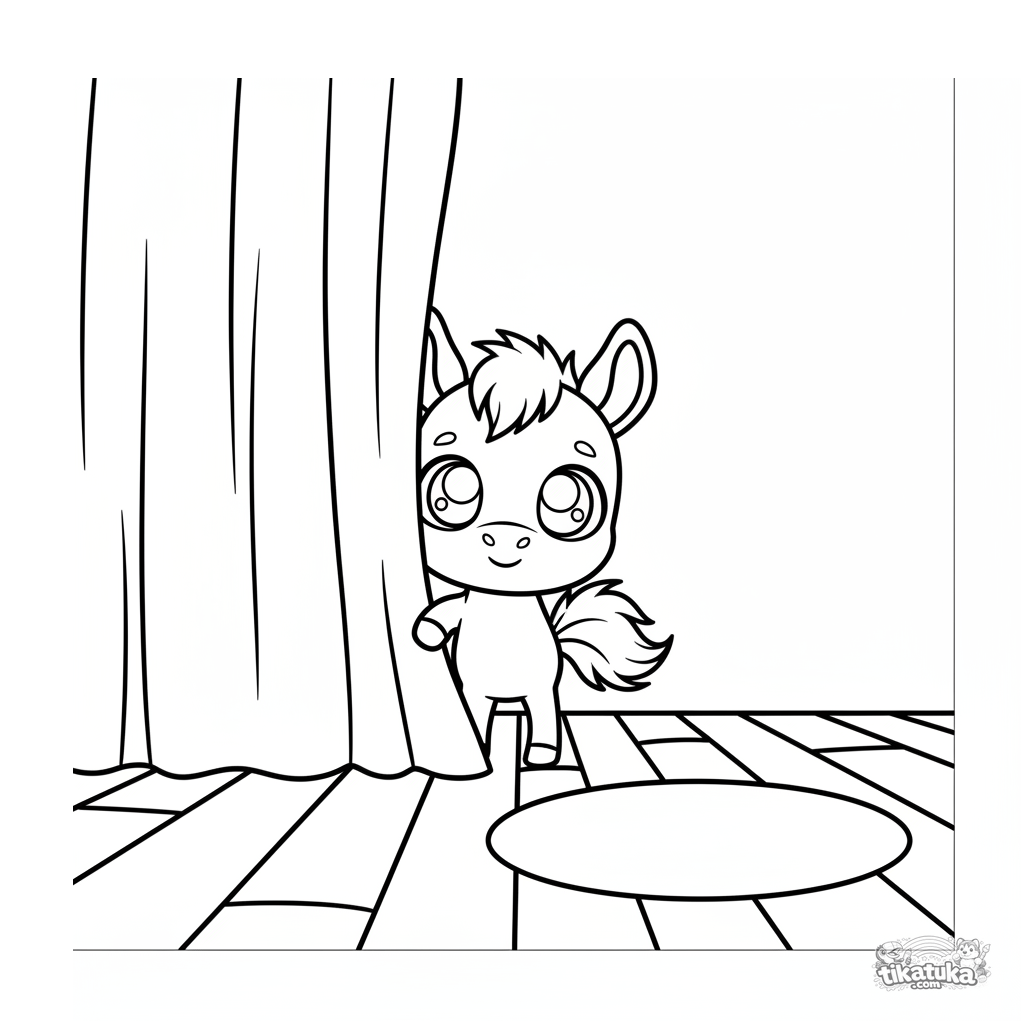 Жеребёнок заглядывает за кулисы