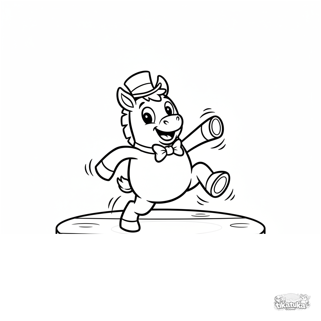 Жеребенок чечеточник на сцене