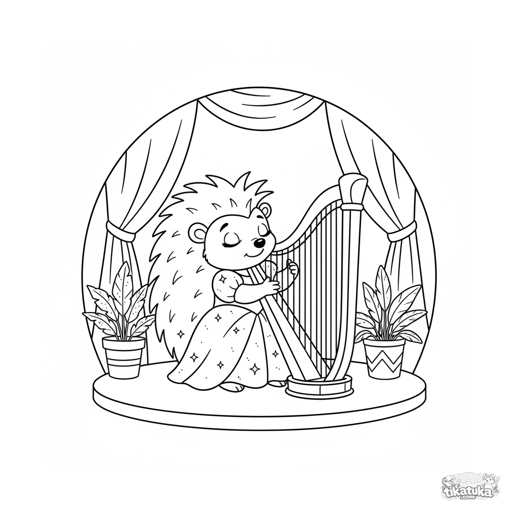 Ёжик-арфистка