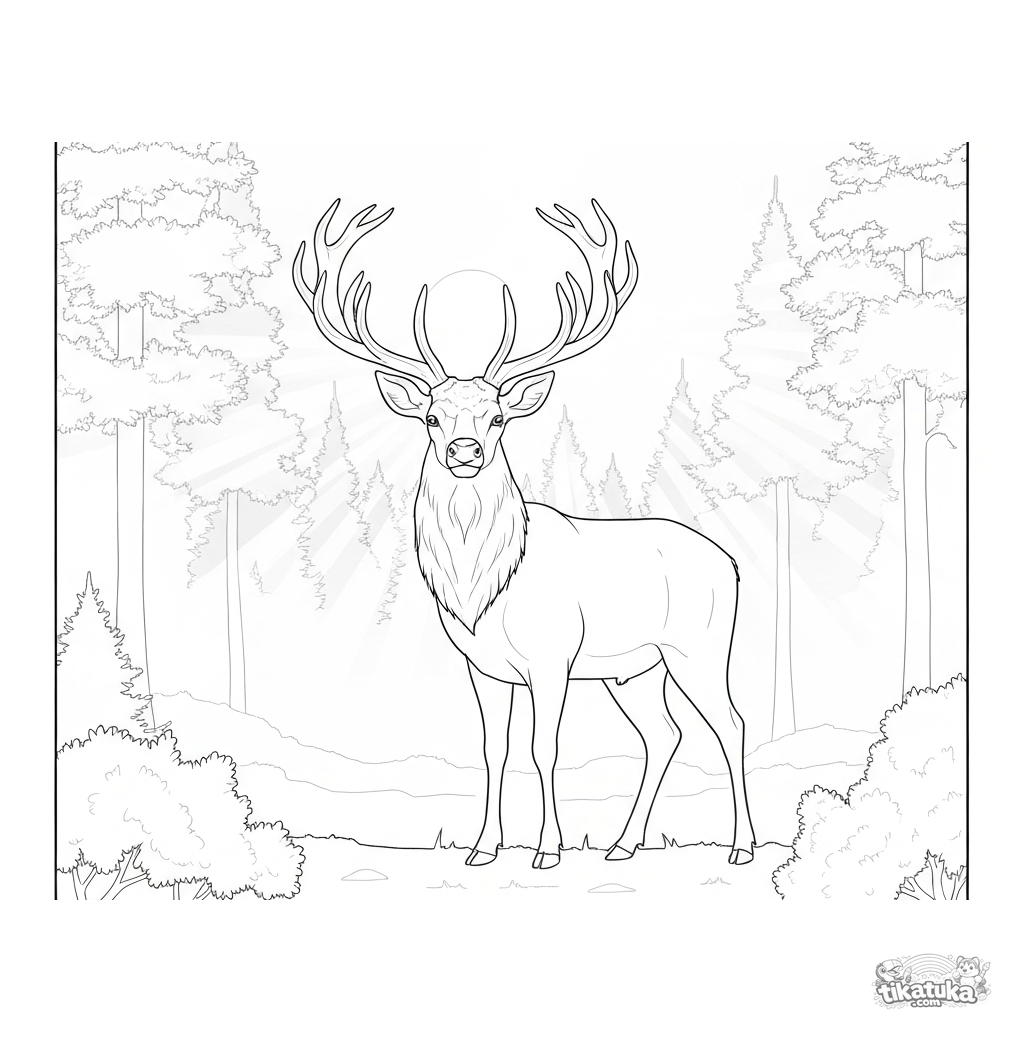 Величественный олень на рассвете