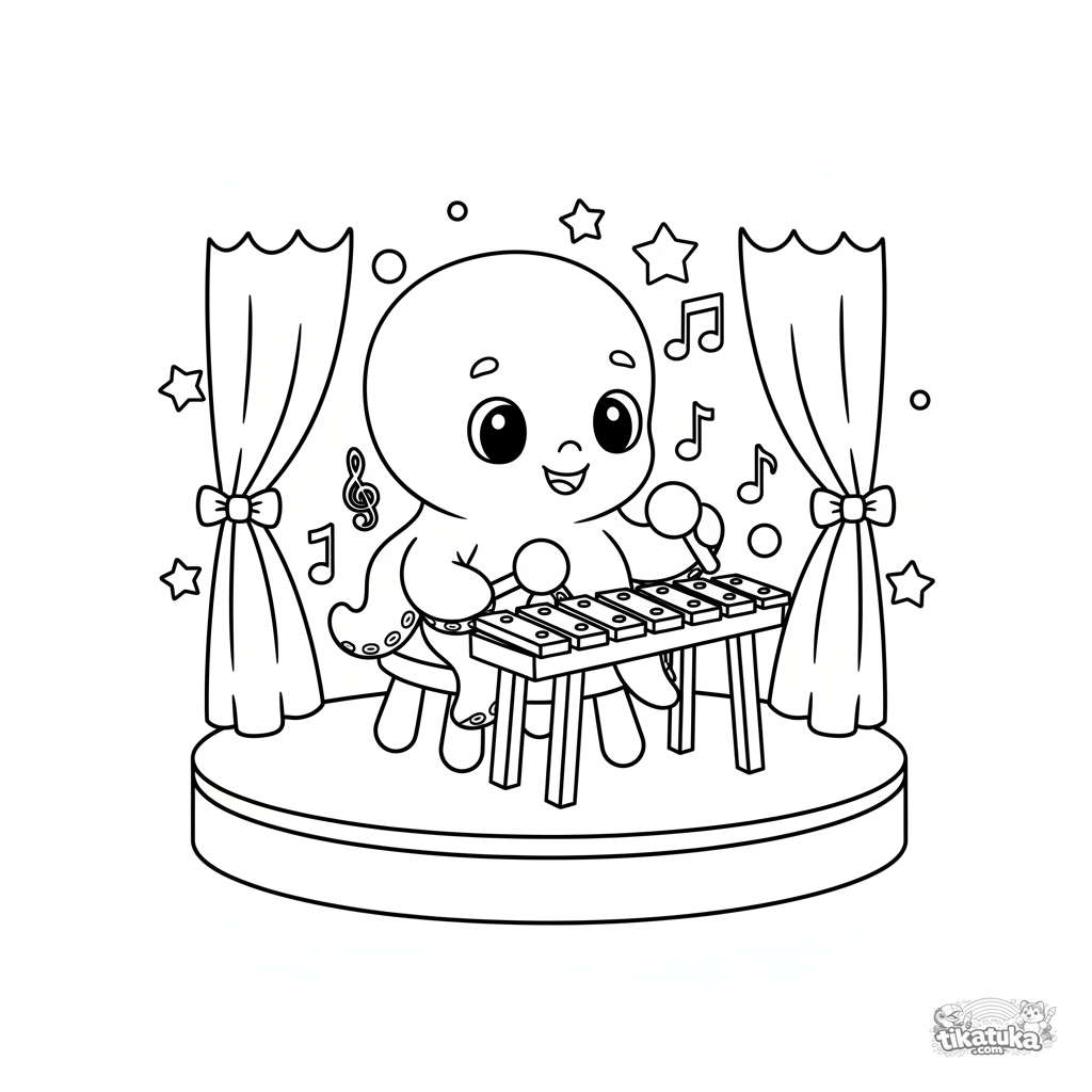 Осьминожка-Бублик музыкант