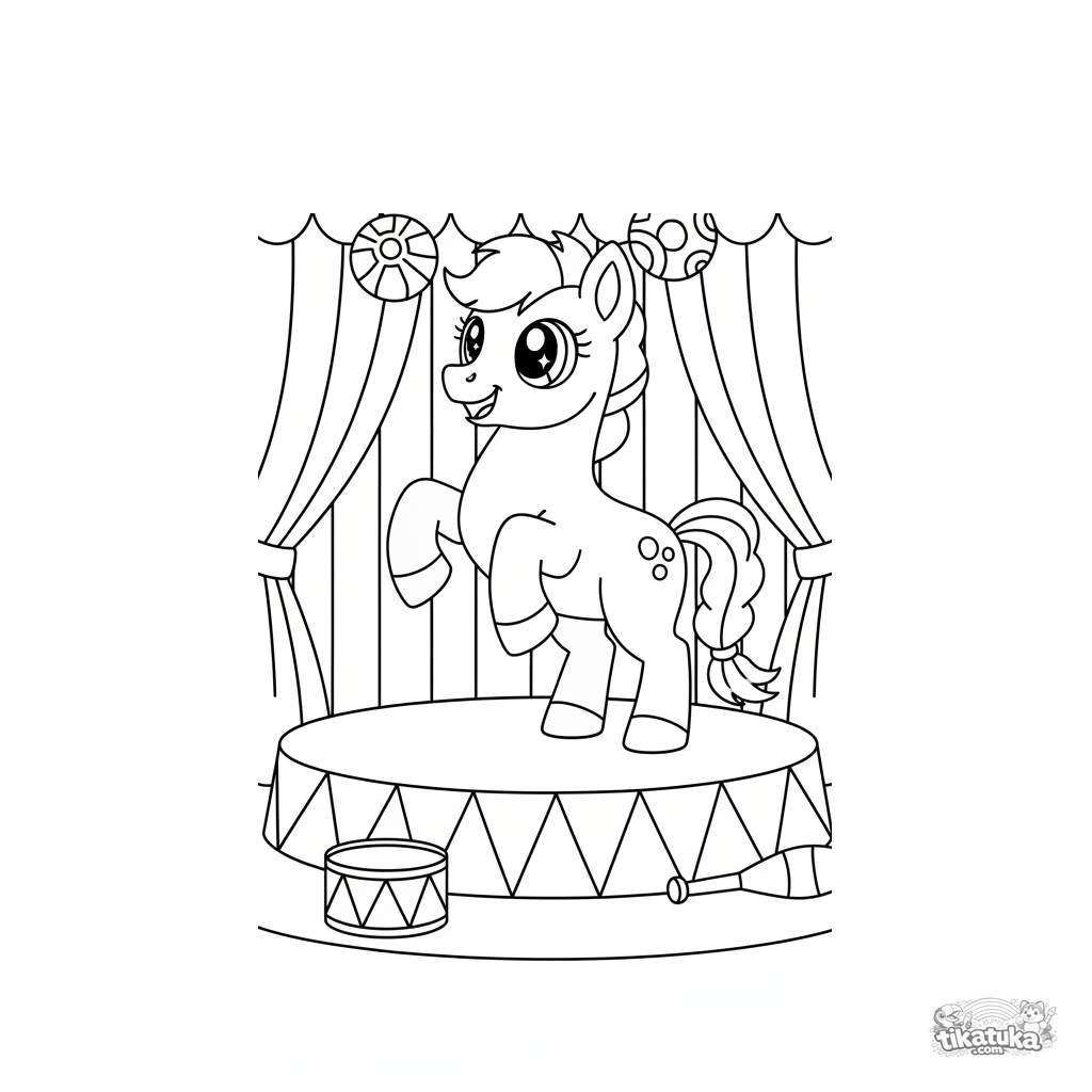 Пони-жонглер на сцене