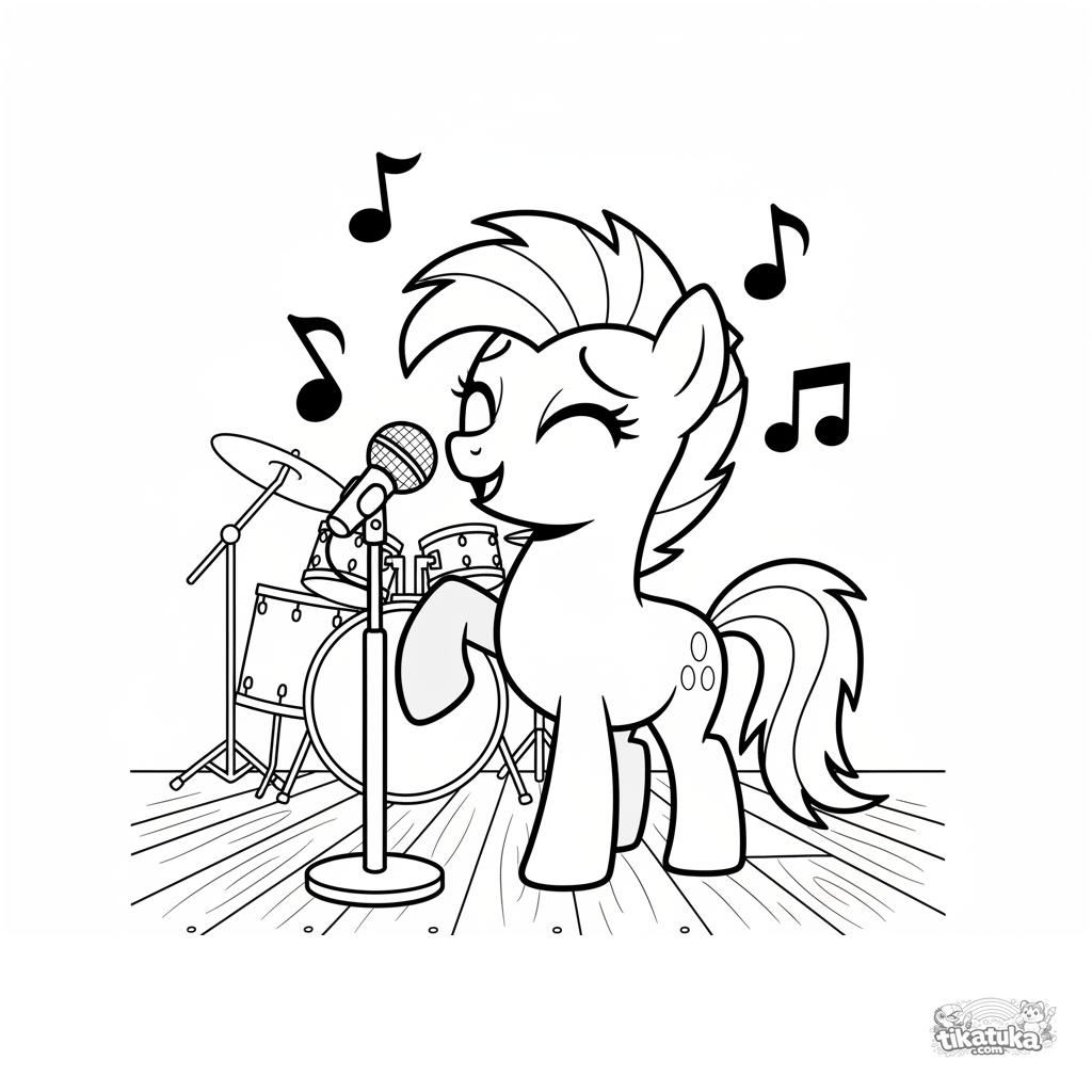 Пони стучит копытом у микрофона