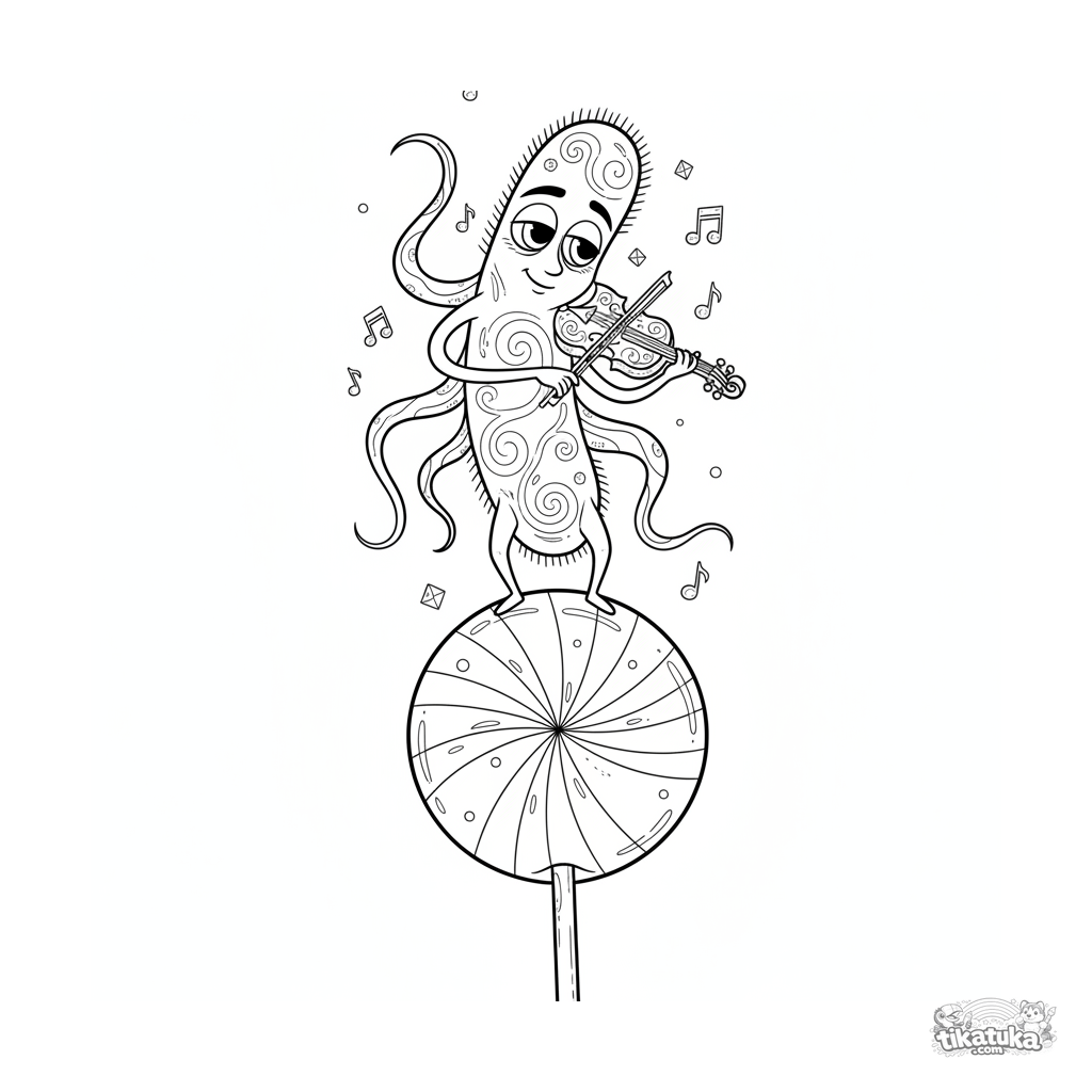 Палочковидная бактерия-скрипач на леденце