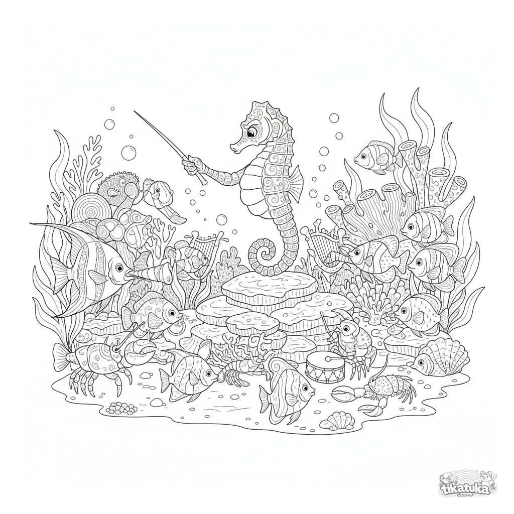 Морской конёк-дирижёр руководит оркестром кораллового рифа