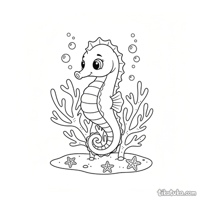 Морской конек среди кораллов