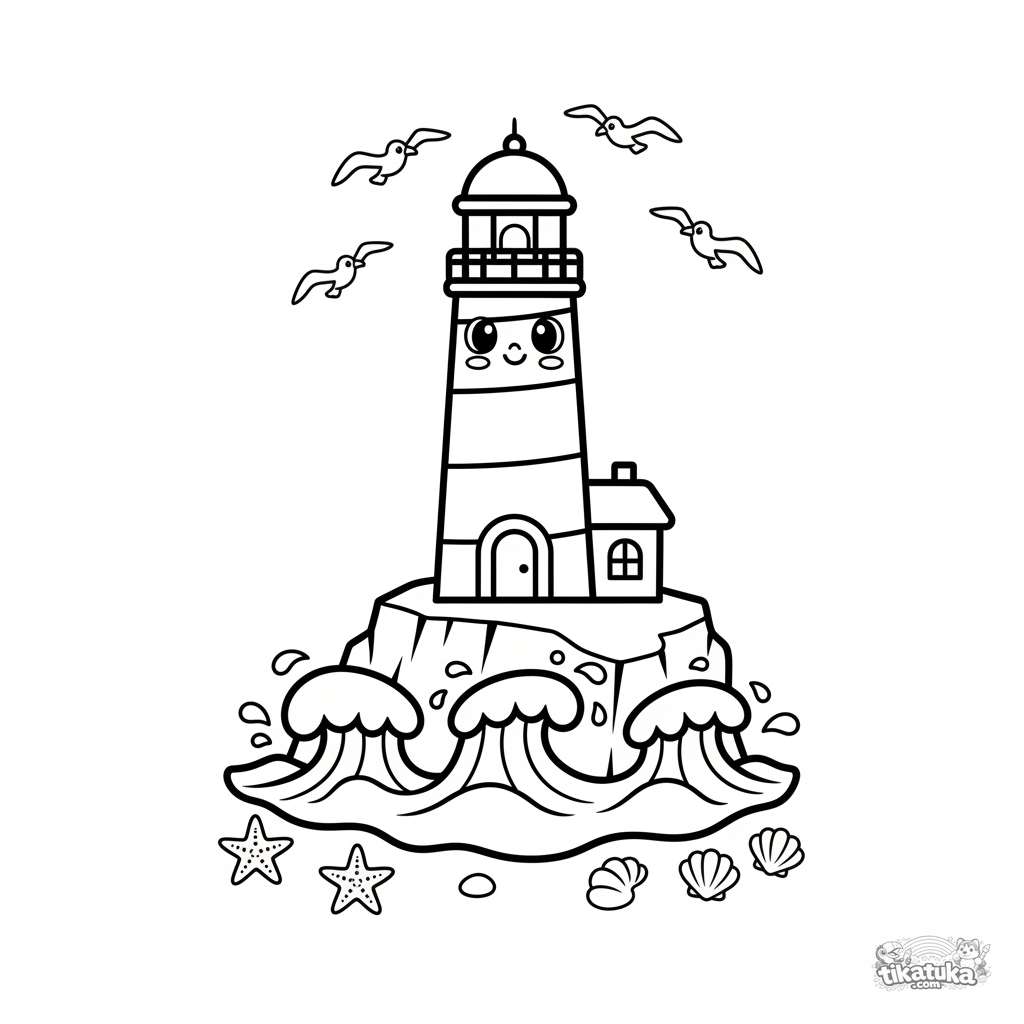 Морской маяк на скалистом утесе