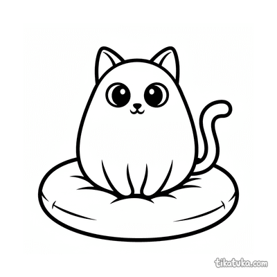 Простой котик на подушке