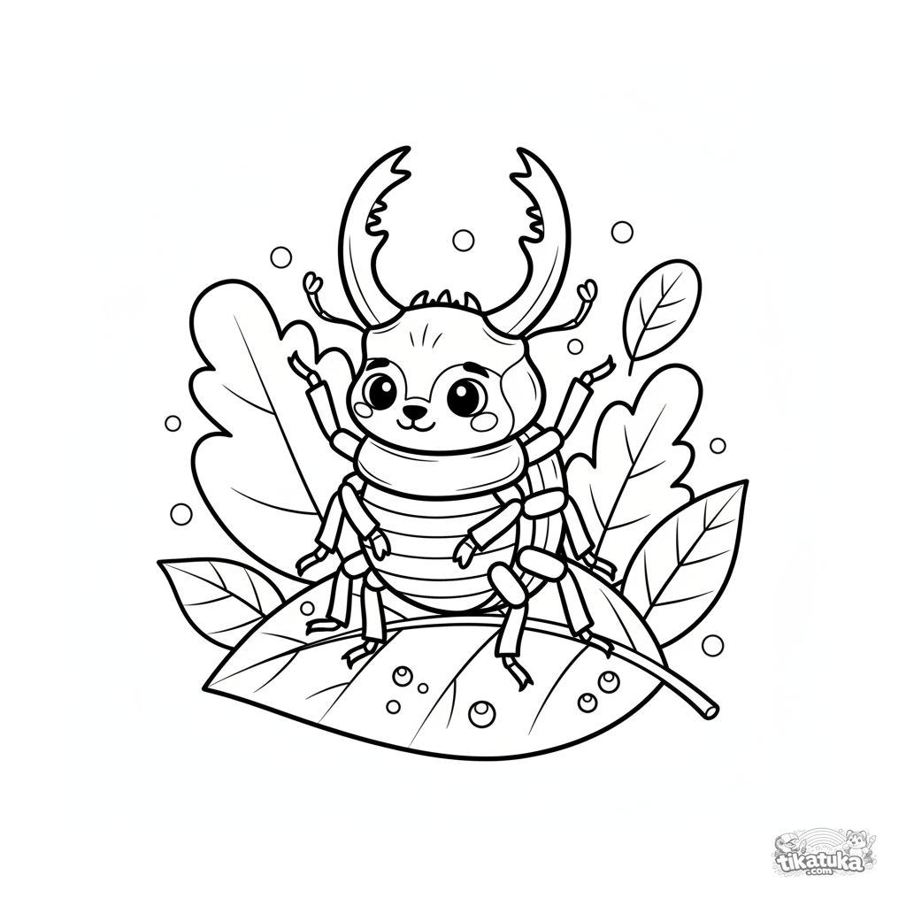 Жук-олень на листе