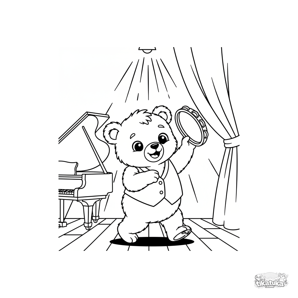 Медвежонок танцует на сцене