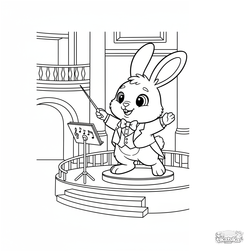 Кролик-дирижёр на сцене
