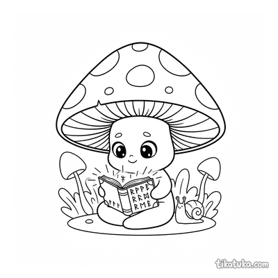 Грибной спрайт читает книгу