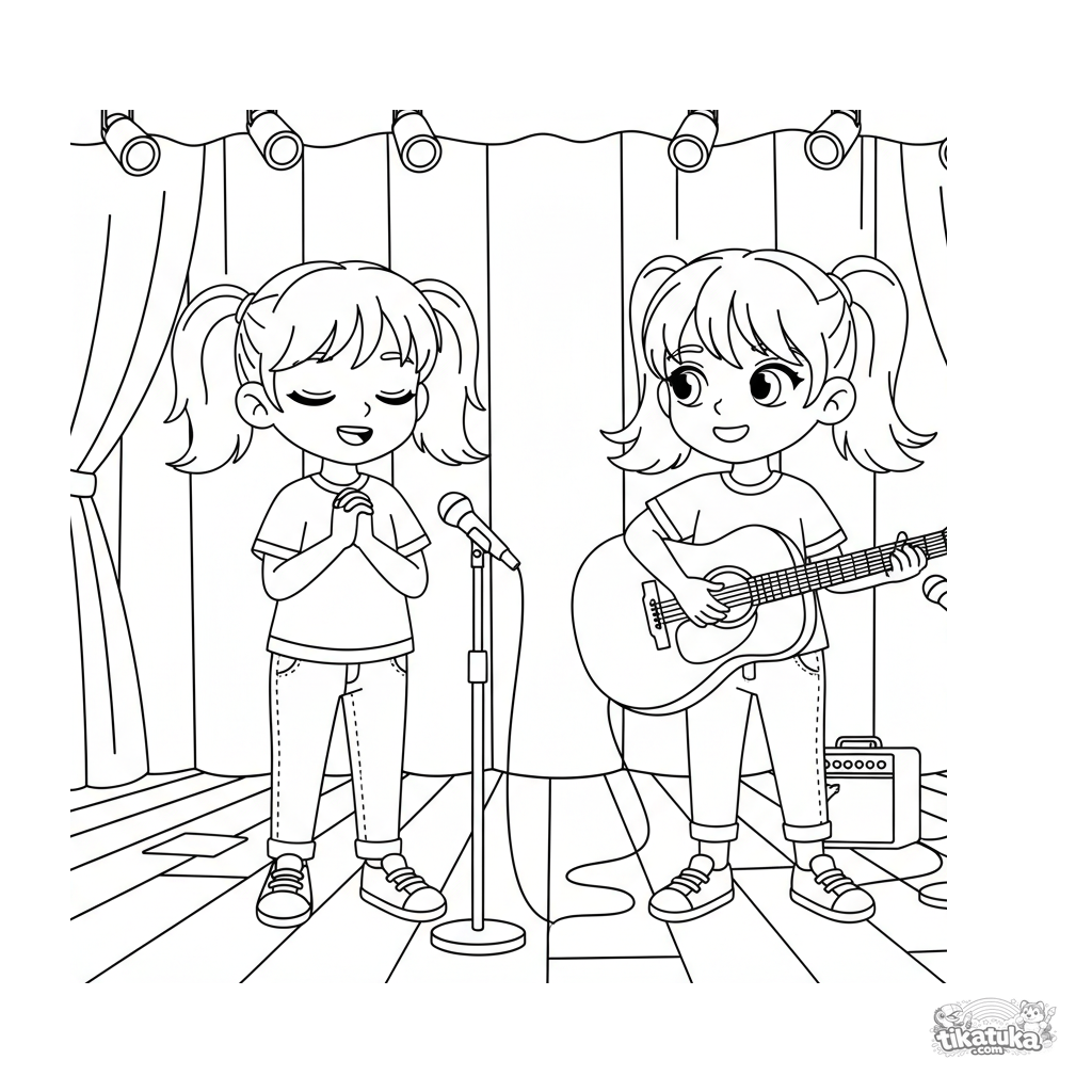 Дуэт: певица и гитарист на сцене