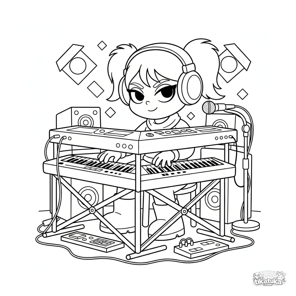 Клавишник с синтезатором на сцене