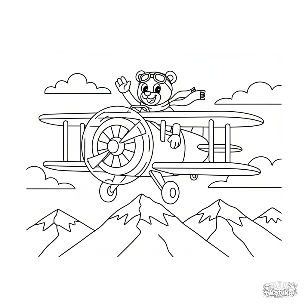 Биплан над горами