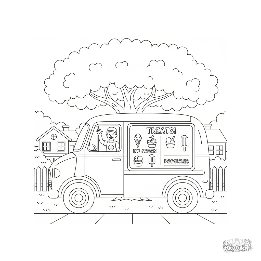 Винтажный фургон с мороженым
