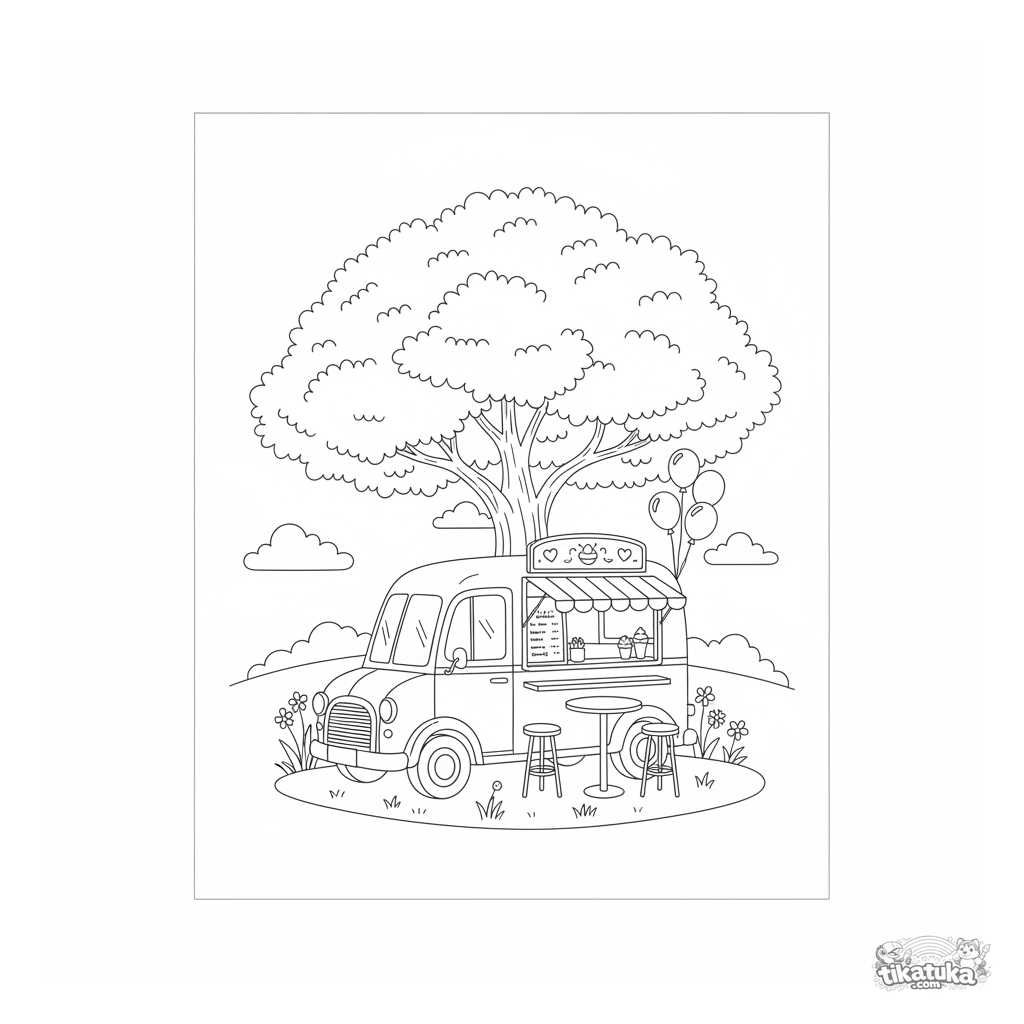 Винтажный фургон мороженого