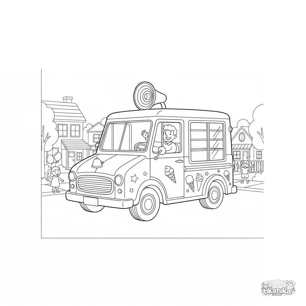 Винтажный фургон с мороженым