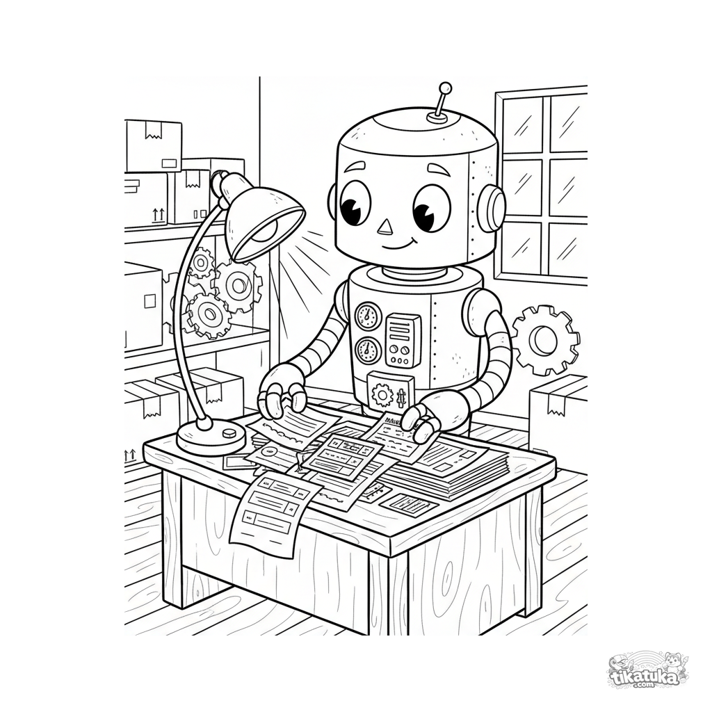 Винтажный робот-архивариус