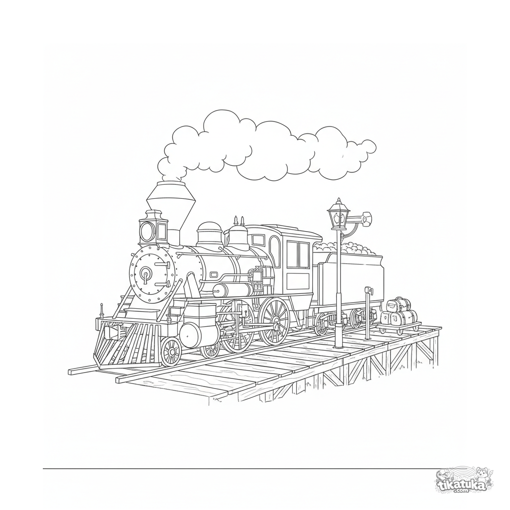 Паровоз на горной станции