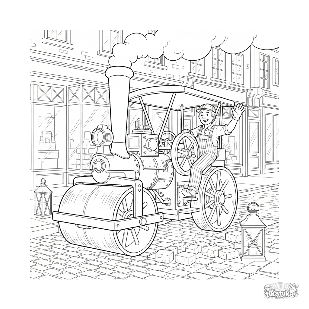 Винтажный паровой каток