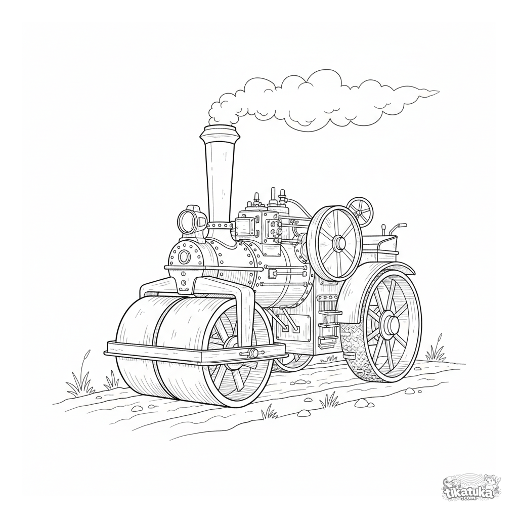 Винтажный паровой каток